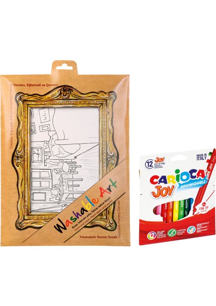 Washable Art 2'li Set | Vincent Van Gogh - Room At Arles, Carioca Joy 12'li Boya Kalemi, 25X35