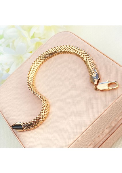 Kadın Bileklik Yassı Balıksırtı Model Kararmaz Xuping 14 Ayar Gold 19 cm fırsatları