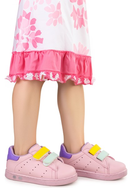 Royzo Ilk Adım Bebe Cırtlı Işıklı Kız Bebek Spor Ayakkabı