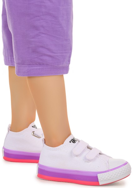 Linen Cırtlı Kız Bebek Keten Spor Ayakkabı