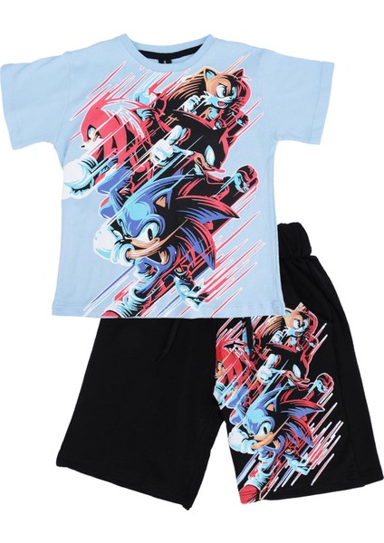 Sonic Baskılı T-Shirt Şort Takım