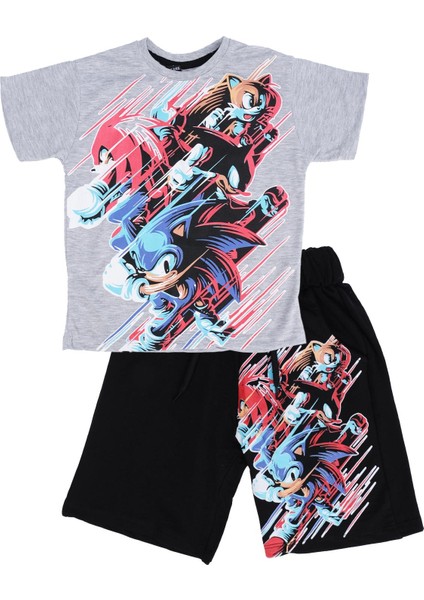 Sonic Baskılı T-Shirt Şort Takım