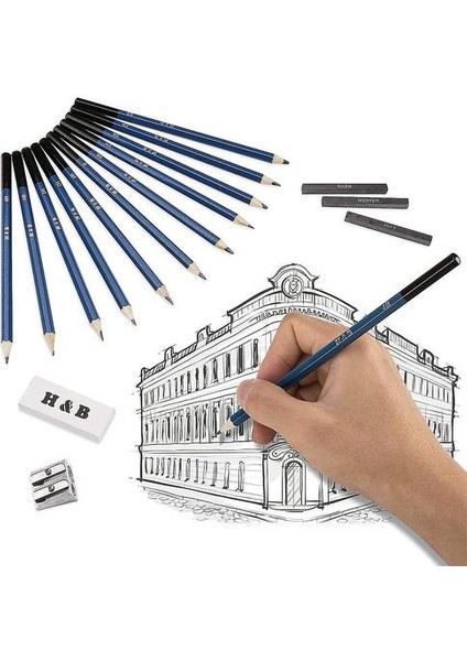 Çizim Kalemleri Sanat Seti, Çizim Kalemleri Profesyonel Sanat Grafit Kömür Boya Çizim Araçları Sanatçılar Öğrenciler Öğretmenler Yeni Başlayanlar Için (Yurt Dışından) fırsatları