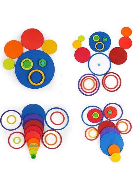 20PCS Ahşap Yavru Çember Istifleme Oyuncaklar Nordic Stil Doğal Ahşap Bloklar Çocuklar Yaratıcı Oyunlar Jenga Eğitim Oyuncakları | (Yurt Dışından)