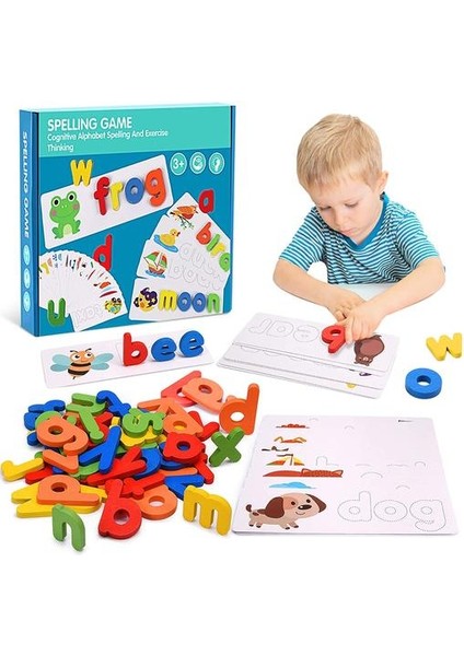 Çocuklar Ahşap Yazım Kelime Kilin Mektubu Oyunları Anaokulu Öğretim Yardımları Ingilizce Alfabe Öğrenme Eğitim Oyuncakları | (Yurt Dışından)