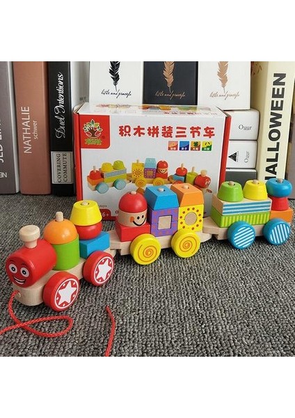 Çocuklar Ahşap Bloklar Renkli Bir Montaj Üç Küçük Tren Bina Ahşap Oyuncak Çocuklar Için Erken Eğitim Öğrenme Oyuncakları | Ahşap Bloklar (Yurt Dışından) fiyatları