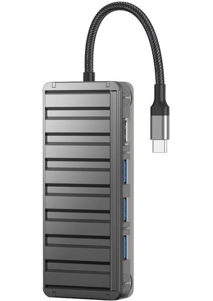 100W 7in1 Usb-C  Hub Adaptör Hb-12