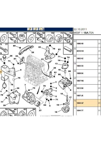 Titreşim Takozu Partner Berlingo (MH13100-Y5443-1844.A7)