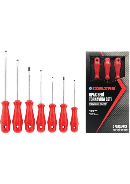 4300 Opak Seri Tornavida Seti Düz-Yıldız 7 Parça