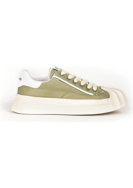 Erkek Bağcıklı Sneaker Deri Casual Ayakkabı 19090 Yeşil