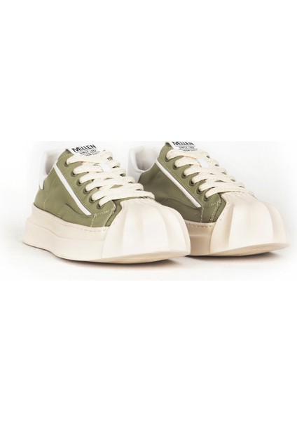 Erkek Bağcıklı Sneaker Deri Casual Ayakkabı 19090 Yeşil