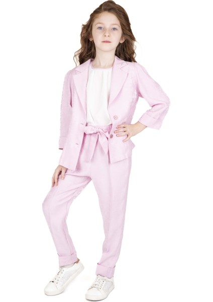 Kız Çocuk Düğmeli Ceket