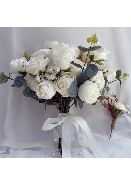 Gelin Buketi Gelin Çiçeği El Çiçeği Kral Gül Okaliptüs Nikah Çiçeği Flowers Yyapay Çiçek modelleri