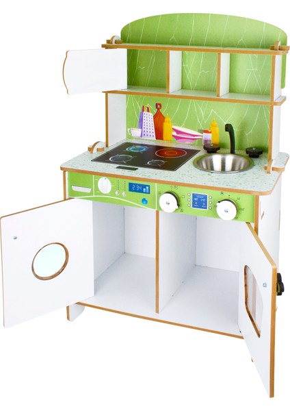 Ahşap Çocuk Mutfağı Yeşil - T1025 fırsatları