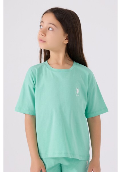 Kız Çocuk Mint Bermuda Takım