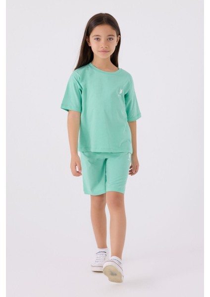 Kız Çocuk Mint Bermuda Takım modelleri