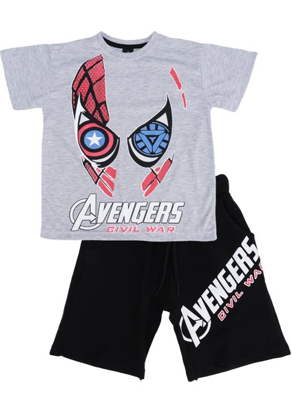 Avengers Baskılı T-Shirt Şort Takım