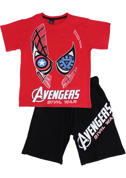 Avengers Baskılı T-Shirt Şort Takım