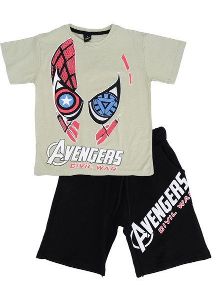 Avengers Baskılı T-Shirt Şort Takım