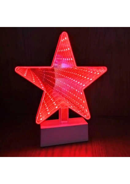 Star LED Light 3D Tunnel Lamp 3D Işıklı Yıldız Usb+Pilli LED Işık Yıldız Dekor Işığı Yılbaşı Işığı