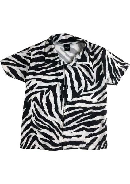 3-10 Yaş Zebra Desenli Kız Çocuk Üçlü Takım
