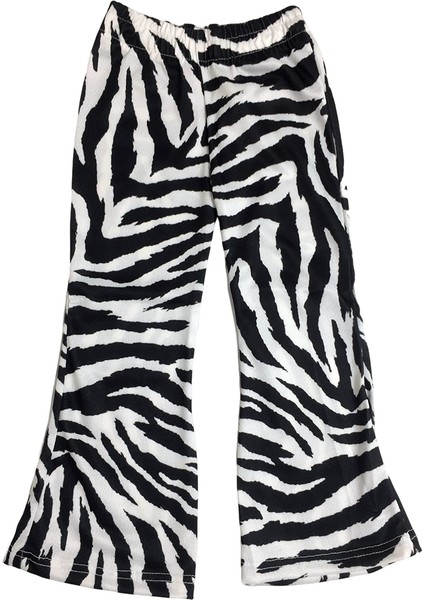 3-10 Yaş Zebra Desenli Kız Çocuk Üçlü Takım