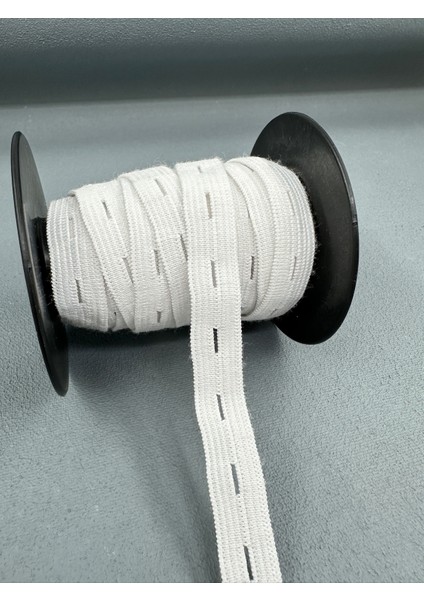 1.5 cm Örme Ilikli Lastik-Beyaz-5 Metre