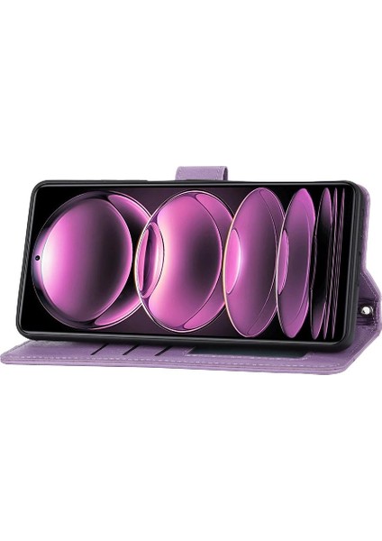 Xiaomi Poco F5 Pro Kayış Kart Tutucu Manyetik Kapatma Pu Için Flip Case (Yurt Dışından)