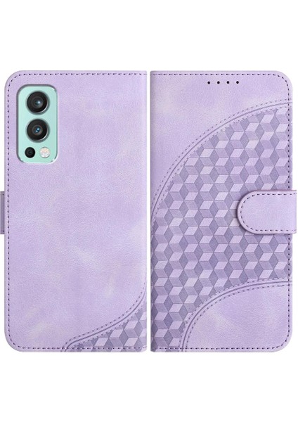 Oneplus Nord 2 Için Kılıf Geometrik Desen Darbeye Deri Kılıf Manyetik (Yurt Dışından)