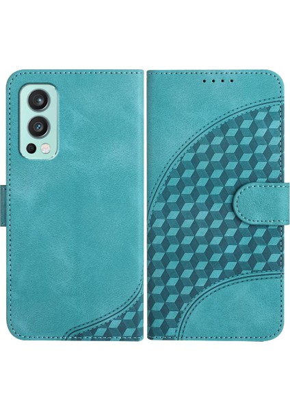 Oneplus Nord 2 Için Kılıf Geometrik Desen Darbeye Deri Kılıf Manyetik (Yurt Dışından)