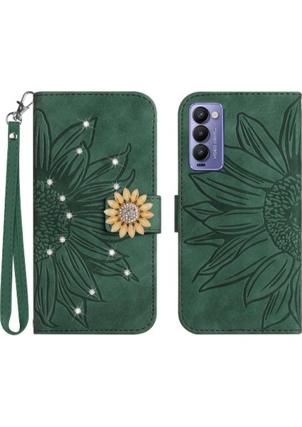 Tecno Camon 18 Telefon Kılıfı Kart Tutucu Flip Cüzdan Kredi Kartı Pu (Yurt Dışından)