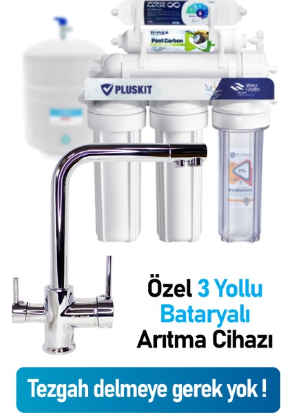 14 Aşama 8 L Çelik Tank 3 yollu bataryalı Su Arıtma Cihazı