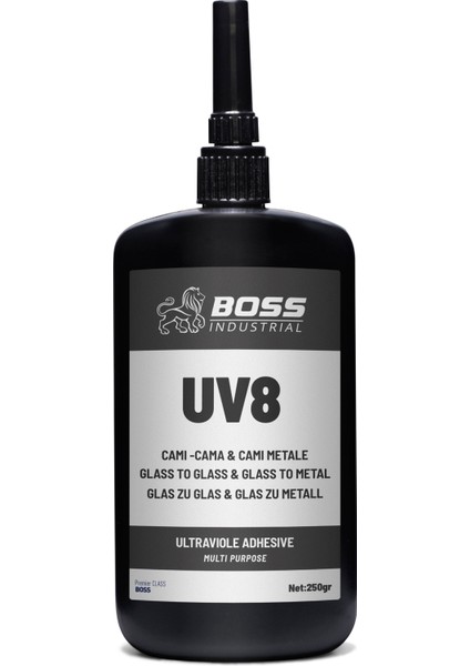 Uv8 Cam Yapıştırıcı 250GR Şeffaf- Uv Yapıştırıcı