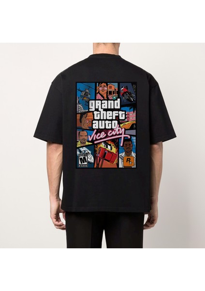 Oversize Gta Vice City Baskılı T-Shirt