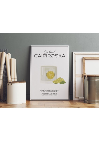 Caipiroska Kokteyl Modern Kanvas Tablo - Cafe Dekor - Salon ve Mutfak Için Duvar Dekoru
