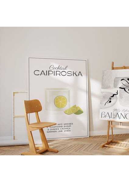 Caipiroska Kokteyl Modern Kanvas Tablo - Cafe Dekor - Salon ve Mutfak Için Duvar Dekoru