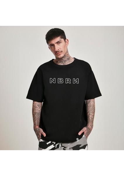 Oversize Nbrn Baskılı T-Shirt