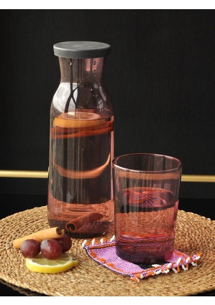Sipahi Kapaklı Karaf Seti Mor 1250 ml