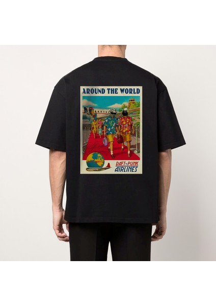 Oversize Around The World Daft Punk T-Shirt