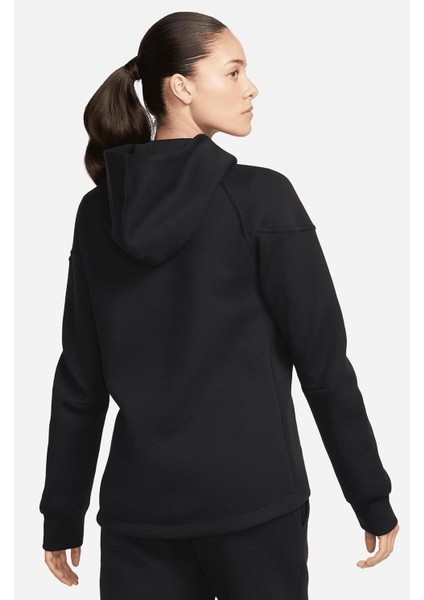 Nike Sportswear Tech Fleece Windrunner Siyah Kadın Fermuarlı Kapüşonlu Üst FB8338-010