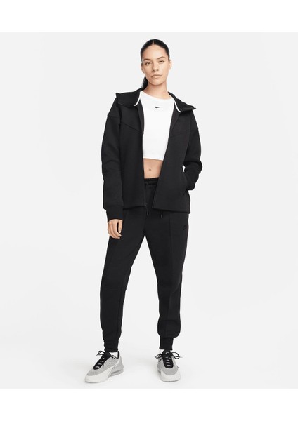 Nike Sportswear Tech Fleece Windrunner Siyah Kadın Fermuarlı Kapüşonlu Üst FB8338-010