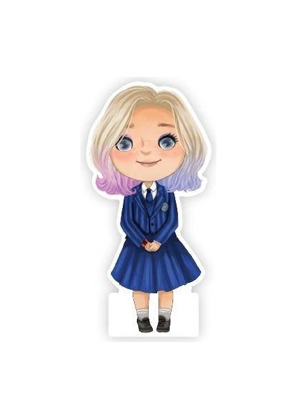 Wednesday Addams Ayaklı Pano Kurt Kız 33X16 cm