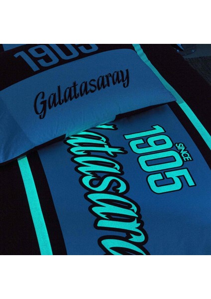 Galatasaray 1905 Glow Tek Kişilik 120X200 Lastikli Çarşaflı Nevresim Takımı
