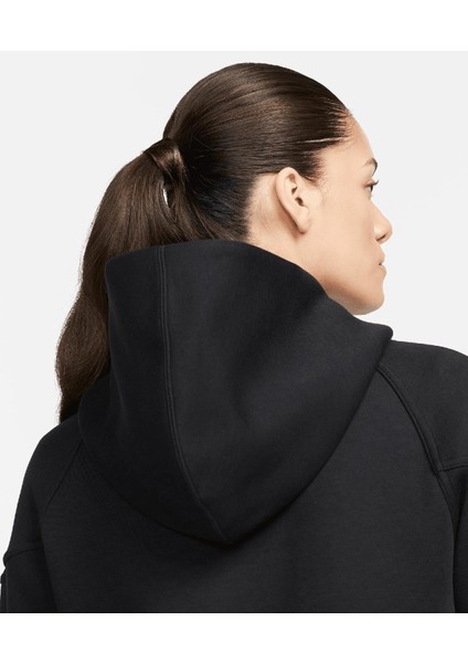 Nike Sportswear Tech Fleece Windrunner Siyah Kadın Fermuarlı Kapüşonlu Üst FB8338-010 fırsatları