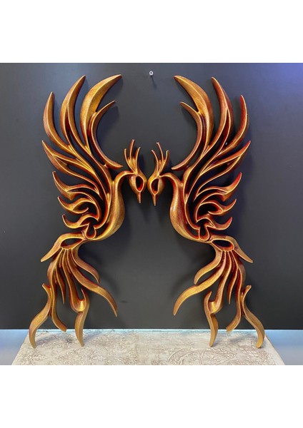 Soyut Anka Kuşu Duvar Ham Polyester Obje