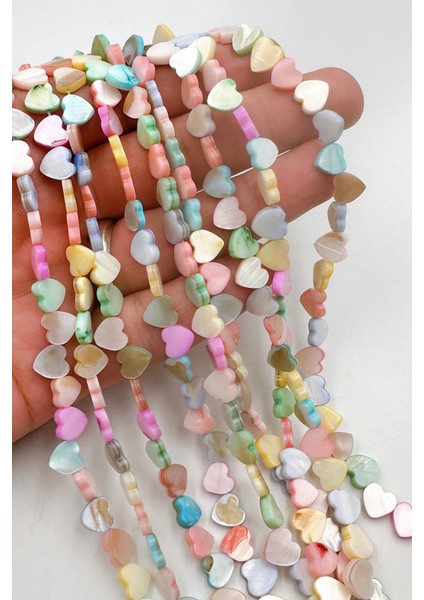 Doğal Renkli Sedef Boncuk Takı Yapımı Aksesuar Bead (1 Dizi)