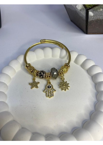 Fatma Ana Eli Figürlü Gold Pandora Bileklik fiyatları