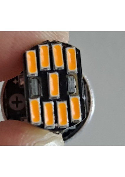 Eraks Car Accesories Oto Stop Sinyal Geri Vites Ampulü 45 LED 93 PY21W Turuncu Çapraz Tırnak