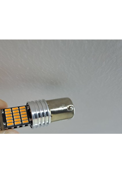 Eraks Car Accesories Oto Stop Sinyal Geri Vites Ampulü 45 LED 93 PY21W Turuncu Çapraz Tırnak