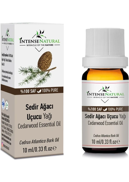 Intense Natural Sedir Ağacı Uçucu Yağı 10 ml %100 Saf ve Doğal Cedarwood Essential Oil